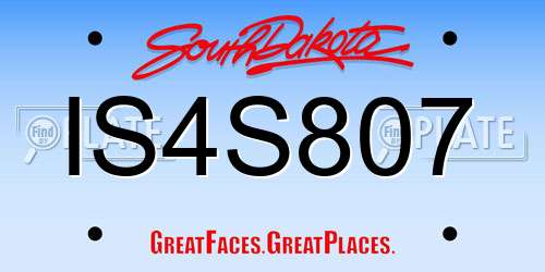IS4S807 South Dakota License Plate