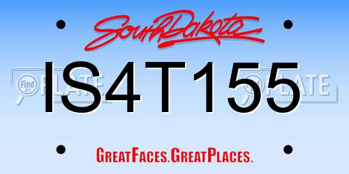 IS4T155 South Dakota License Plate