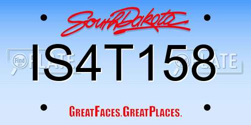 IS4T158 South Dakota License Plate