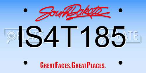 IS4T185 South Dakota License Plate