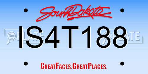 IS4T188 South Dakota License Plate