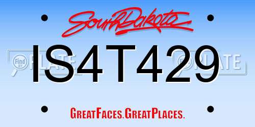 IS4T429 South Dakota License Plate