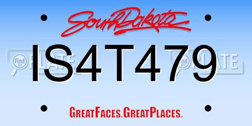 IS4T479 South Dakota License Plate