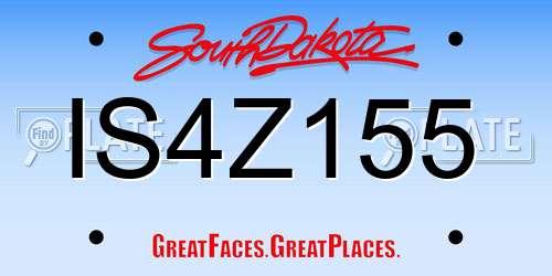 IS4Z155 South Dakota License Plate