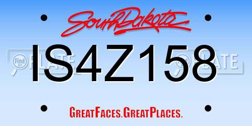 IS4Z158 South Dakota License Plate