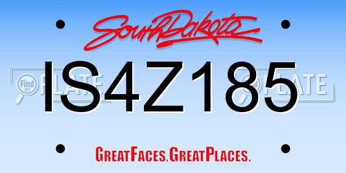 IS4Z185 South Dakota License Plate