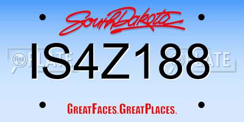 IS4Z188 South Dakota License Plate