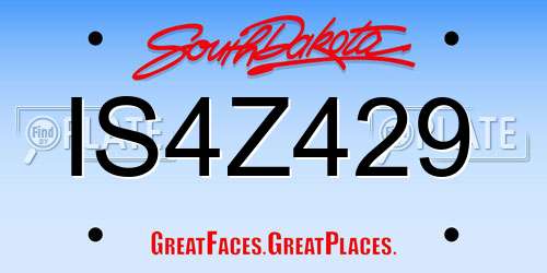 IS4Z429 South Dakota License Plate