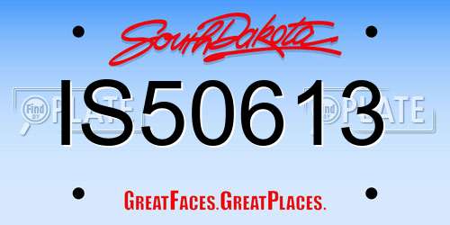 IS50613 South Dakota License Plate