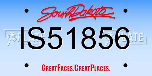 IS51856 South Dakota License Plate