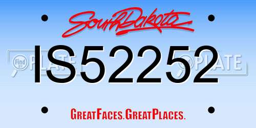 IS52252 South Dakota License Plate
