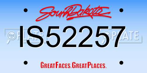 IS52257 South Dakota License Plate