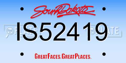 IS52419 South Dakota License Plate
