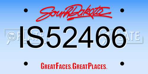 IS52466 South Dakota License Plate