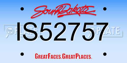 IS52757 South Dakota License Plate