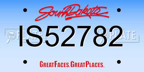 IS52782 South Dakota License Plate
