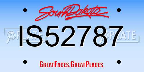 IS52787 South Dakota License Plate