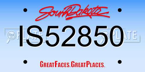 IS52850 South Dakota License Plate