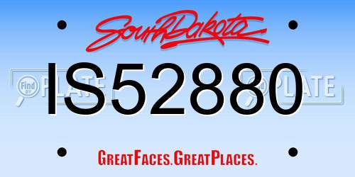 IS52880 South Dakota License Plate