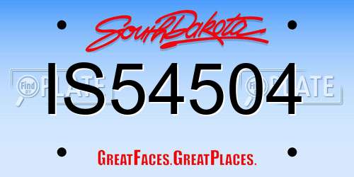 IS54504 South Dakota License Plate
