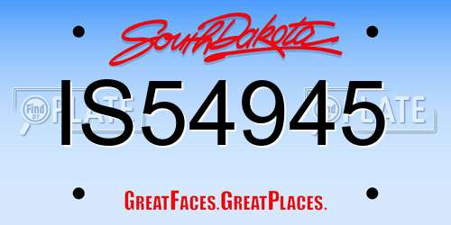 IS54945 South Dakota License Plate