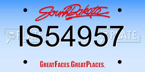 IS54957 South Dakota License Plate