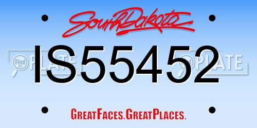 IS55452 South Dakota License Plate