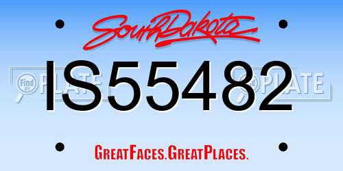 IS55482 South Dakota License Plate