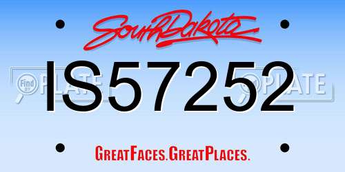 IS57252 South Dakota License Plate