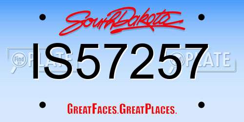 IS57257 South Dakota License Plate