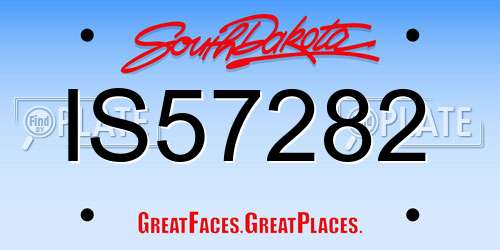 IS57282 South Dakota License Plate