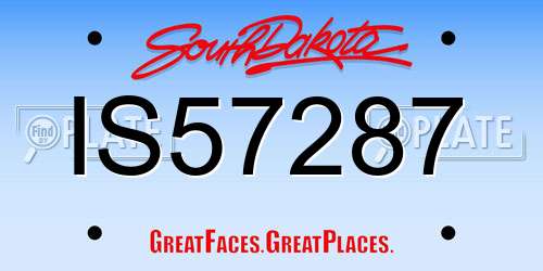 IS57287 South Dakota License Plate