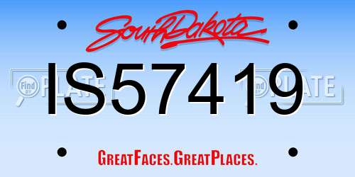 IS57419 South Dakota License Plate