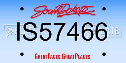 IS57466 South Dakota License Plate