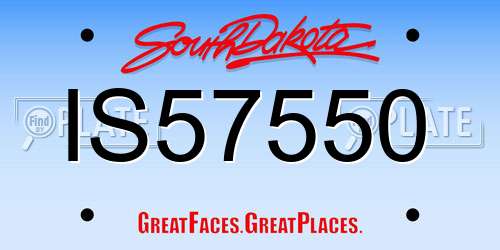 IS57550 South Dakota License Plate