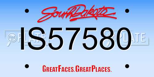 IS57580 South Dakota License Plate