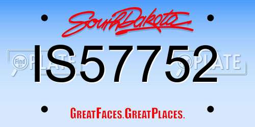 IS57752 South Dakota License Plate