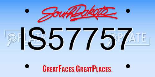 IS57757 South Dakota License Plate