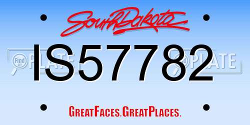IS57782 South Dakota License Plate