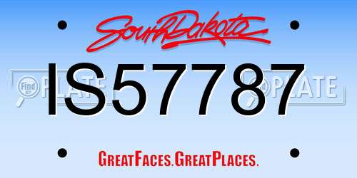 IS57787 South Dakota License Plate