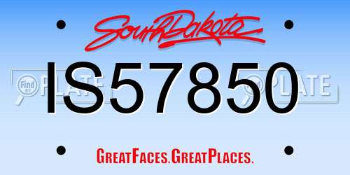 IS57850 South Dakota License Plate