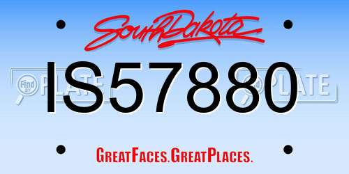IS57880 South Dakota License Plate