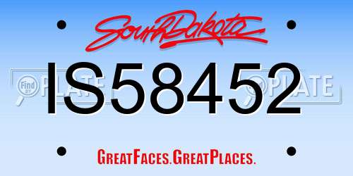 IS58452 South Dakota License Plate