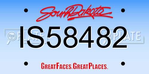 IS58482 South Dakota License Plate