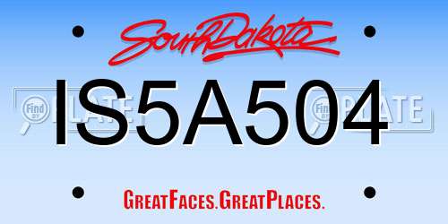 IS5A504 South Dakota License Plate