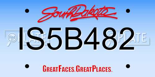 IS5B482 South Dakota License Plate