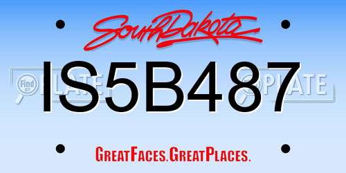 IS5B487 South Dakota License Plate