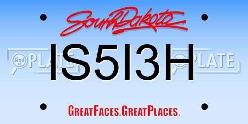 IS5I3H South Dakota License Plate