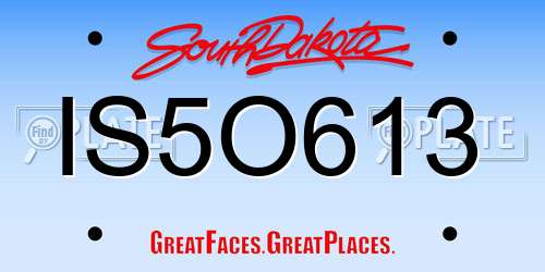 IS5O613 South Dakota License Plate