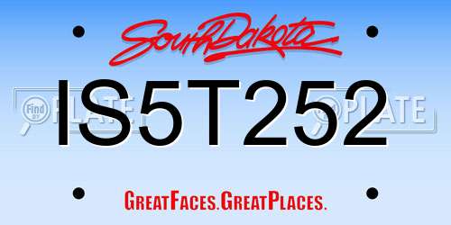 IS5T252 South Dakota License Plate